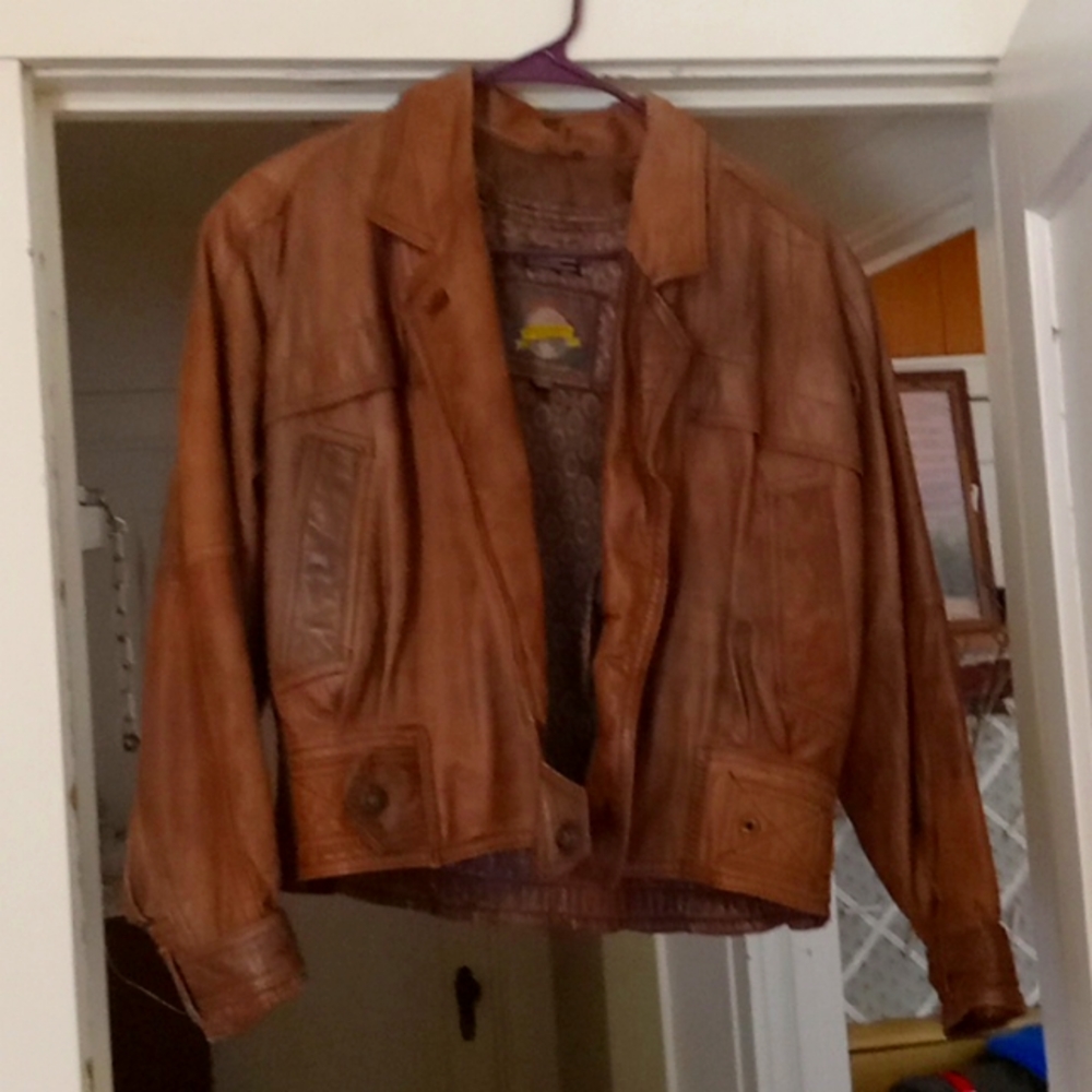 Brown Adventure Bound Bomber Jacket Xtra small .